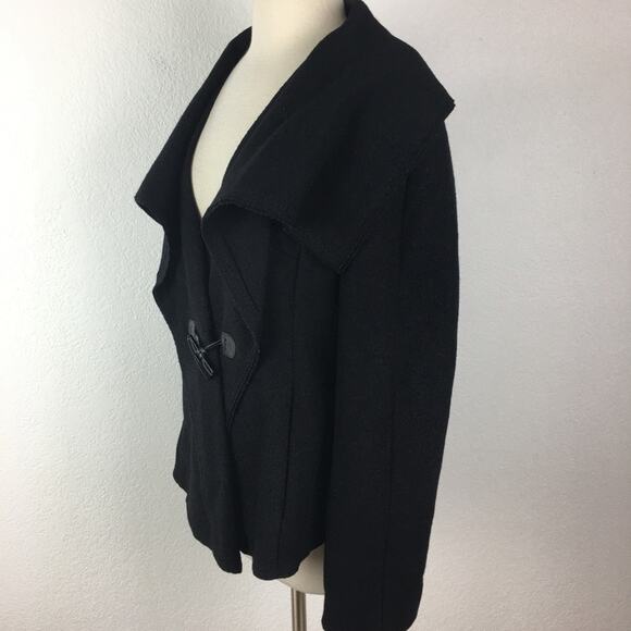 Cole Haan Black Wool, Alpaca Coat 4 - Picture 3 of 8